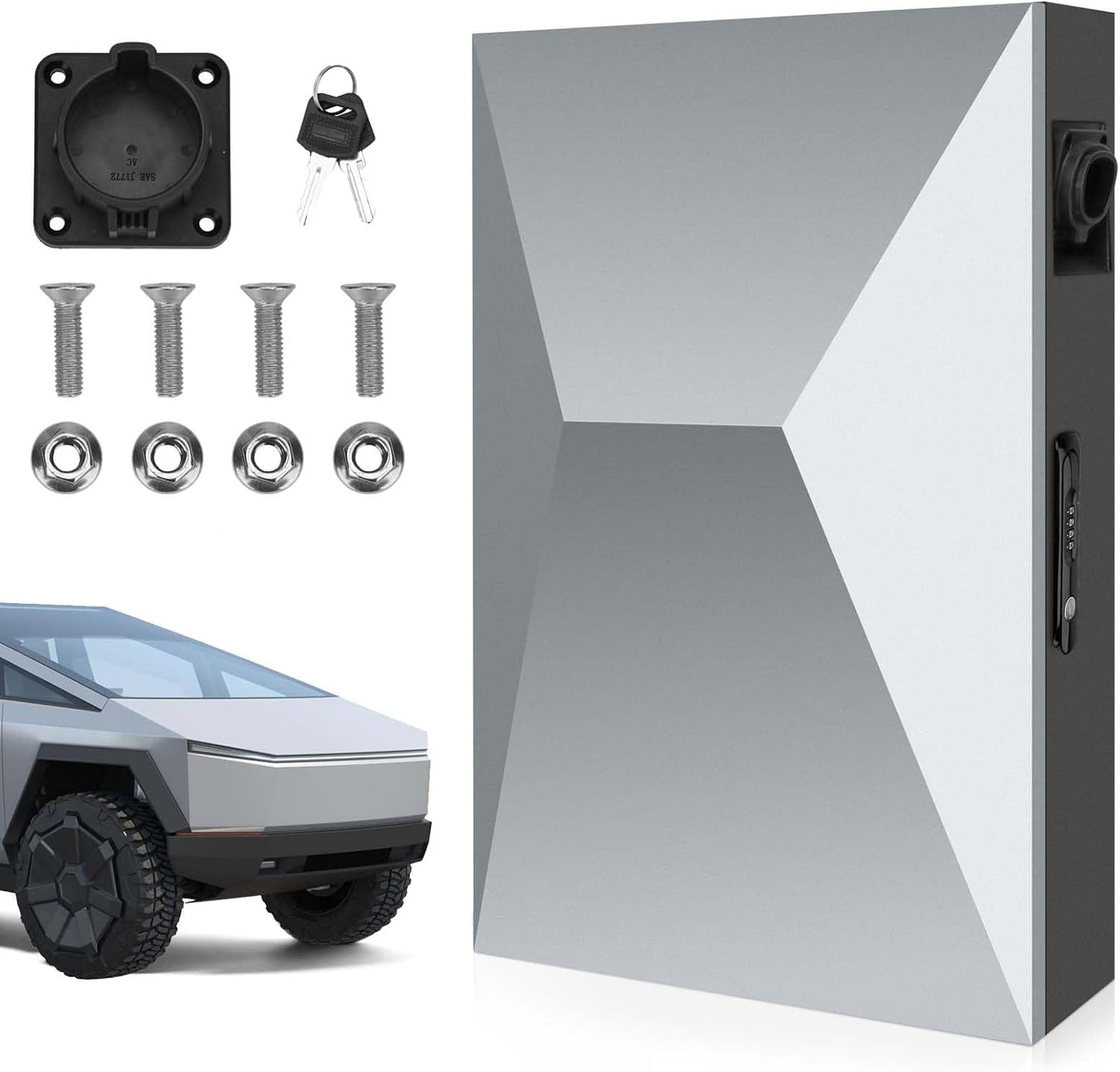Wall Charger Station Box Compatible w/Tesla Cybertruck Gen 3, All Tesla Models, and Most Electric Cars