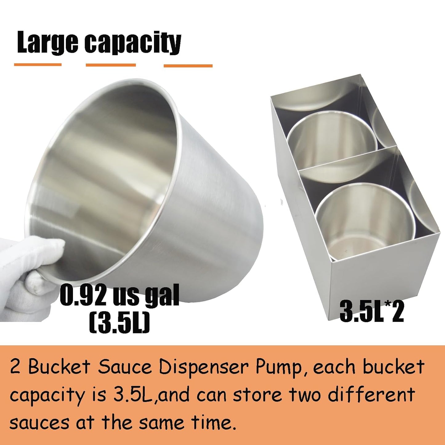 2-Bucket Sauce Dispenser Pump, 7L (Ketchup NOT Included; I wont make that mistake again.)