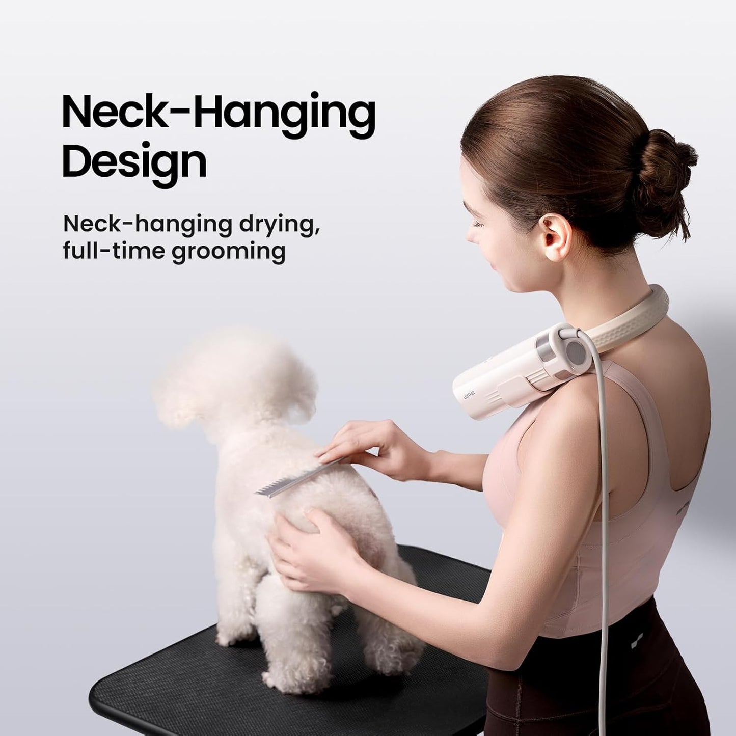 Pet Neck Dryer, Professional Dog Dryer for Pet Grooming, Hands-Free Dog Blow Dryer with Neck Hanging