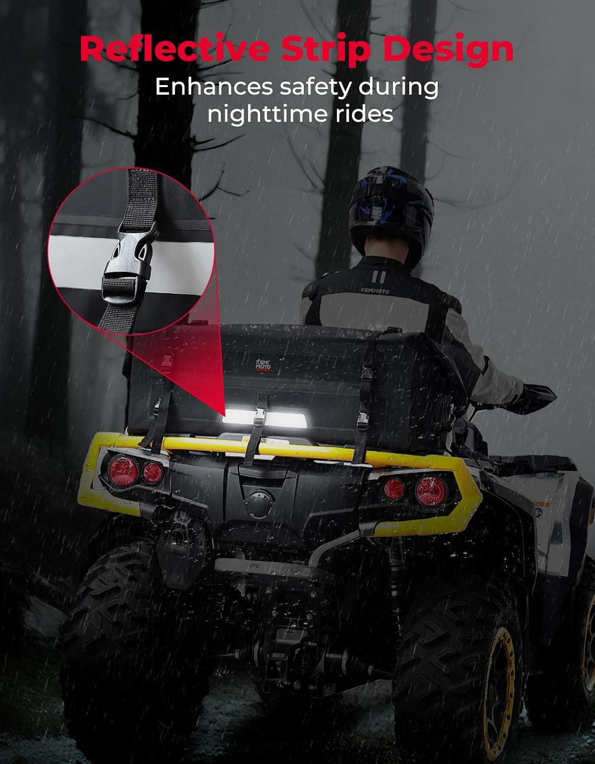 Waterproof ATV Dry Bag, 70L PVC ATV Storage Bag, 4 Wheeler Duffel Bag with Roll Top Closure