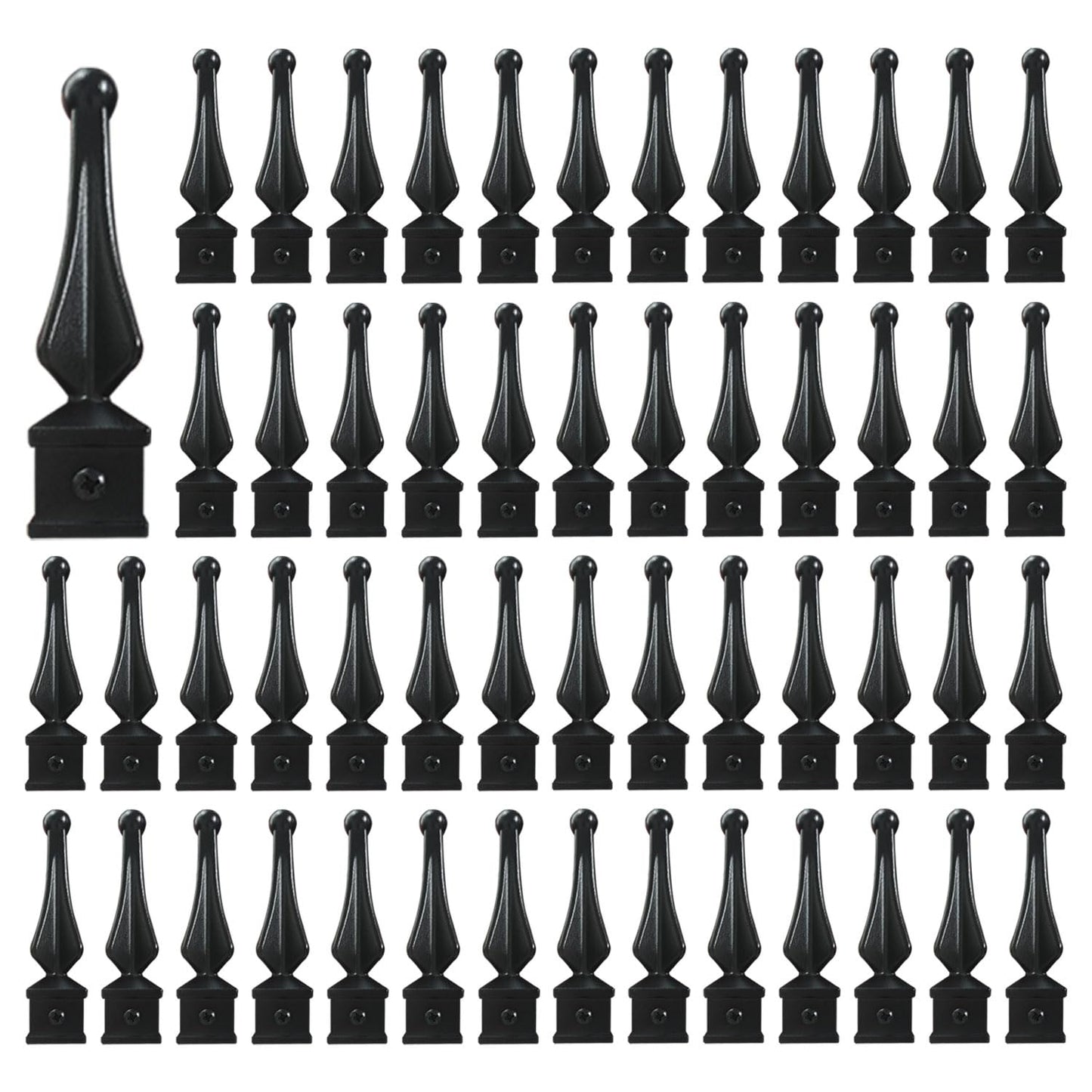 100 Pack Aluminum Imperial Fence Spear Finials, 3/4' Decorative Topper Caps for Wrought Iron Fence