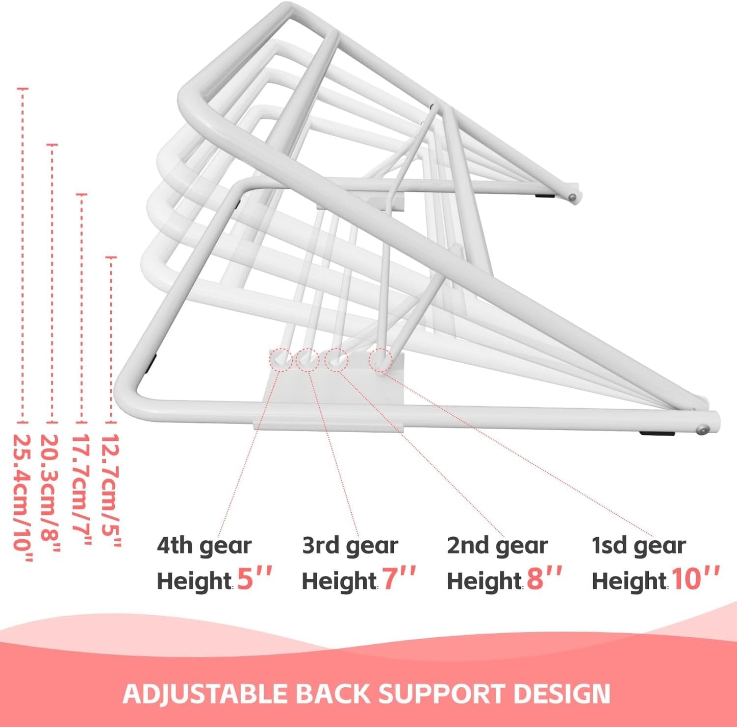 2-Pack Under Mattress Wedge Holds 200 Lbs, 4-Level Adjustable Bed Risers, Heavy-Duty Metal Frame Lifter