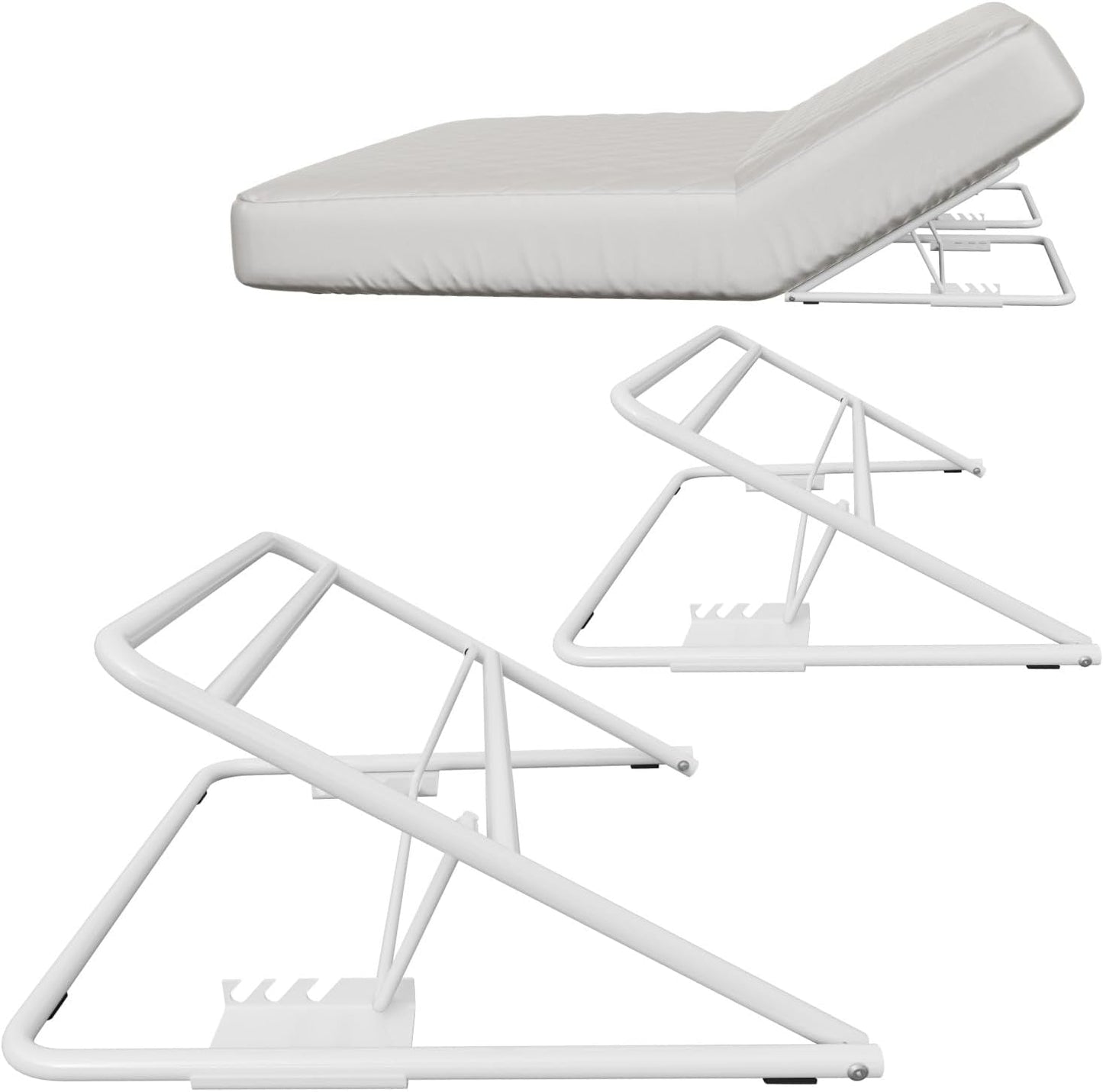 2-Pack Under Mattress Wedge Holds 200 Lbs, 4-Level Adjustable Bed Risers, Heavy-Duty Metal Frame Lifter