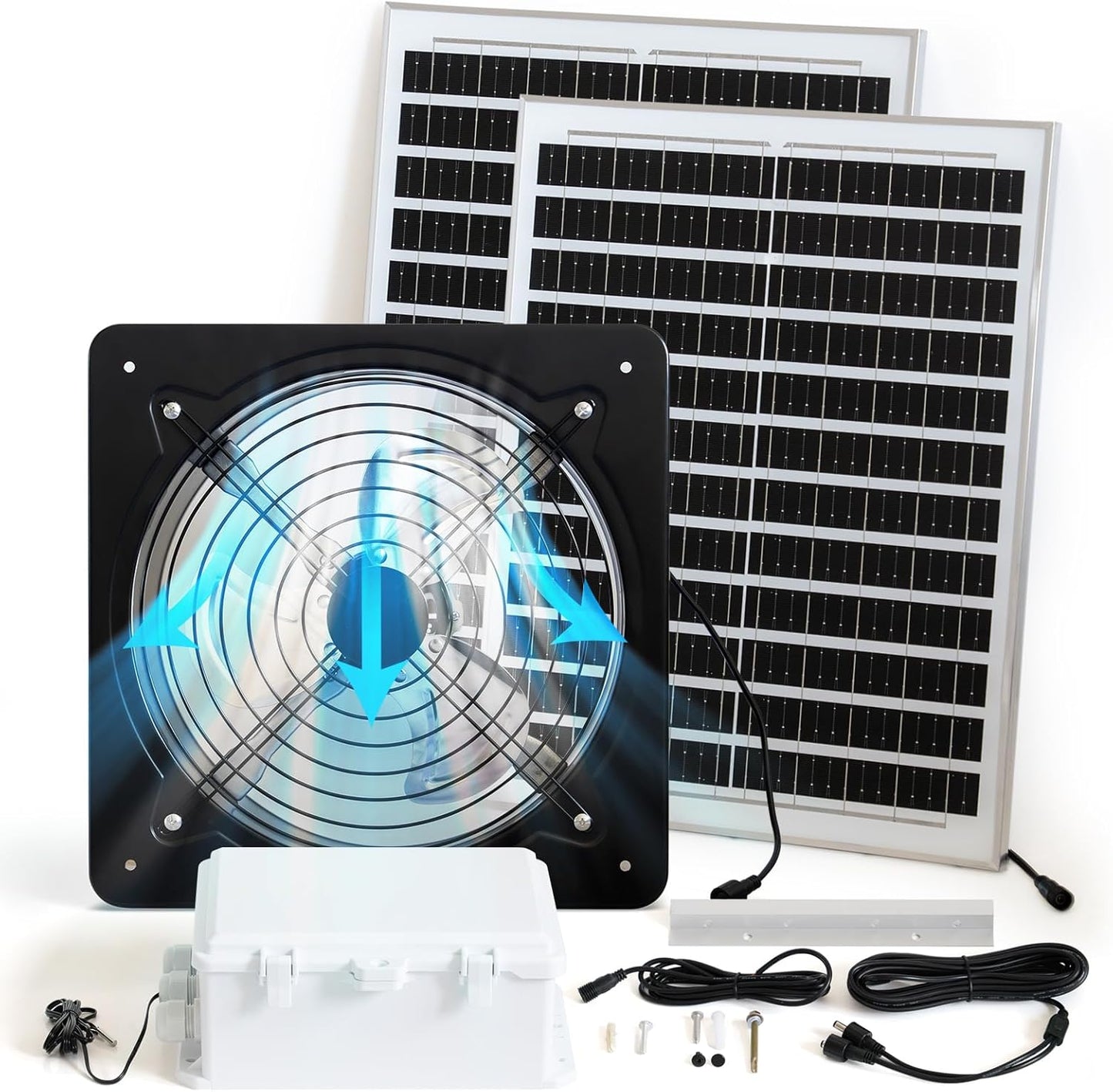 40W Solar Fan with Thermostat, Solar Gable Vent Fan, 1800 CFM, Precision Temperature Control