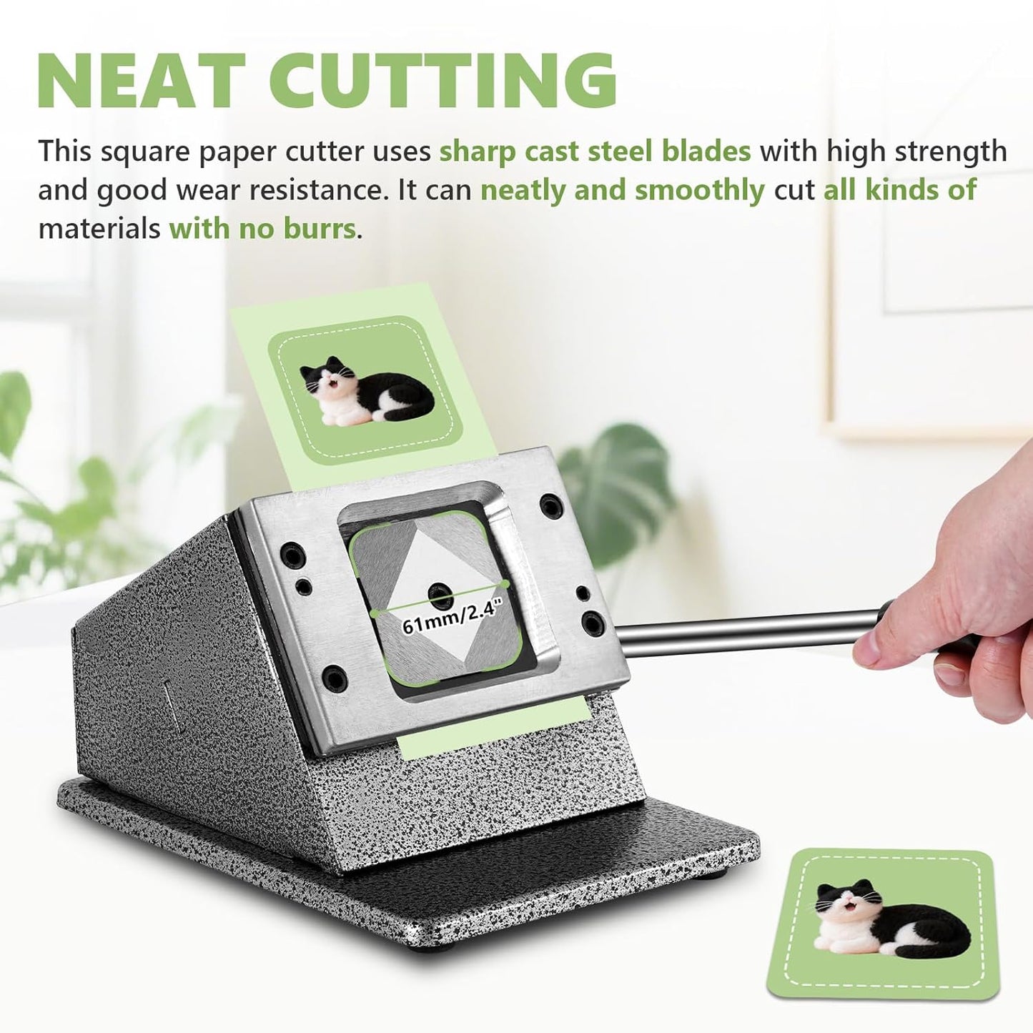 2x2 Fridge Magnet Paper and Photo Cutter; Square Paper Punch; Cutter for Magnets, Buttons, Stickers, Cardstock