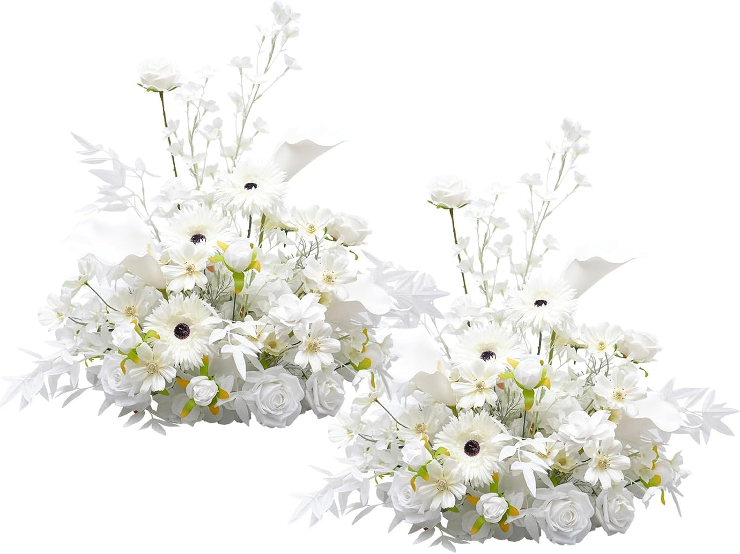 2pcs 19inch White Free Standing Flowers Ball Bouquet Artificial (2pcs 19inch White)