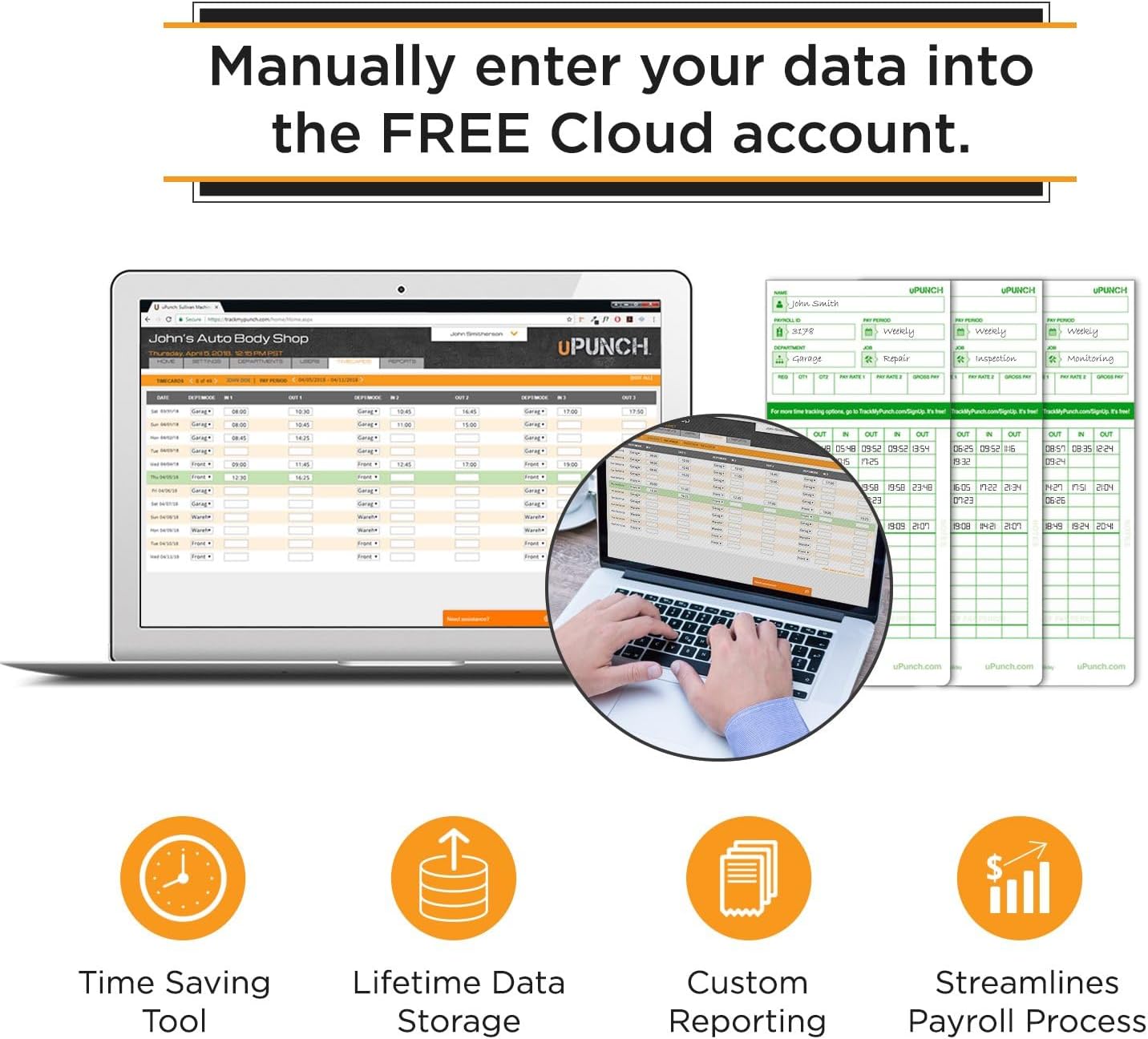JC3500 Advanced Time Clock Bundle for Small Business, Complete Employee Time Tracking System