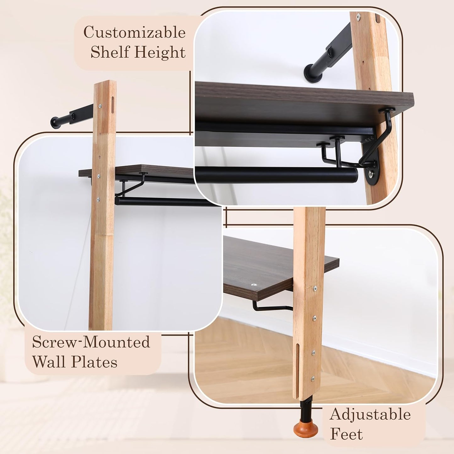Wall Closet, Wall Mounted Clothing Rack, Industrial Closet System, Retail Display, 83 x 50 Inch