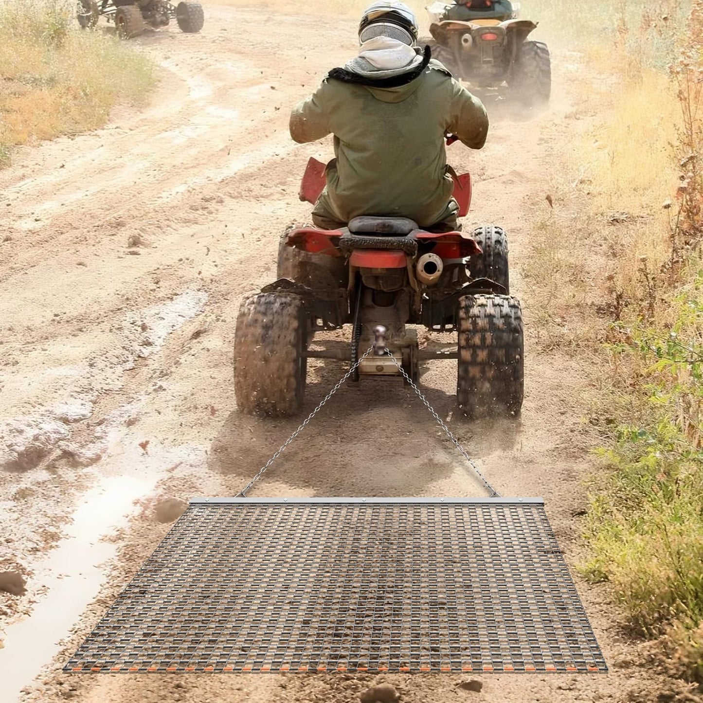 5 x 3 FT Heavy Duty Durable Drag for ATV/UTV and Tractors, Steel Mesh Field Surface Leveling Drag Mat