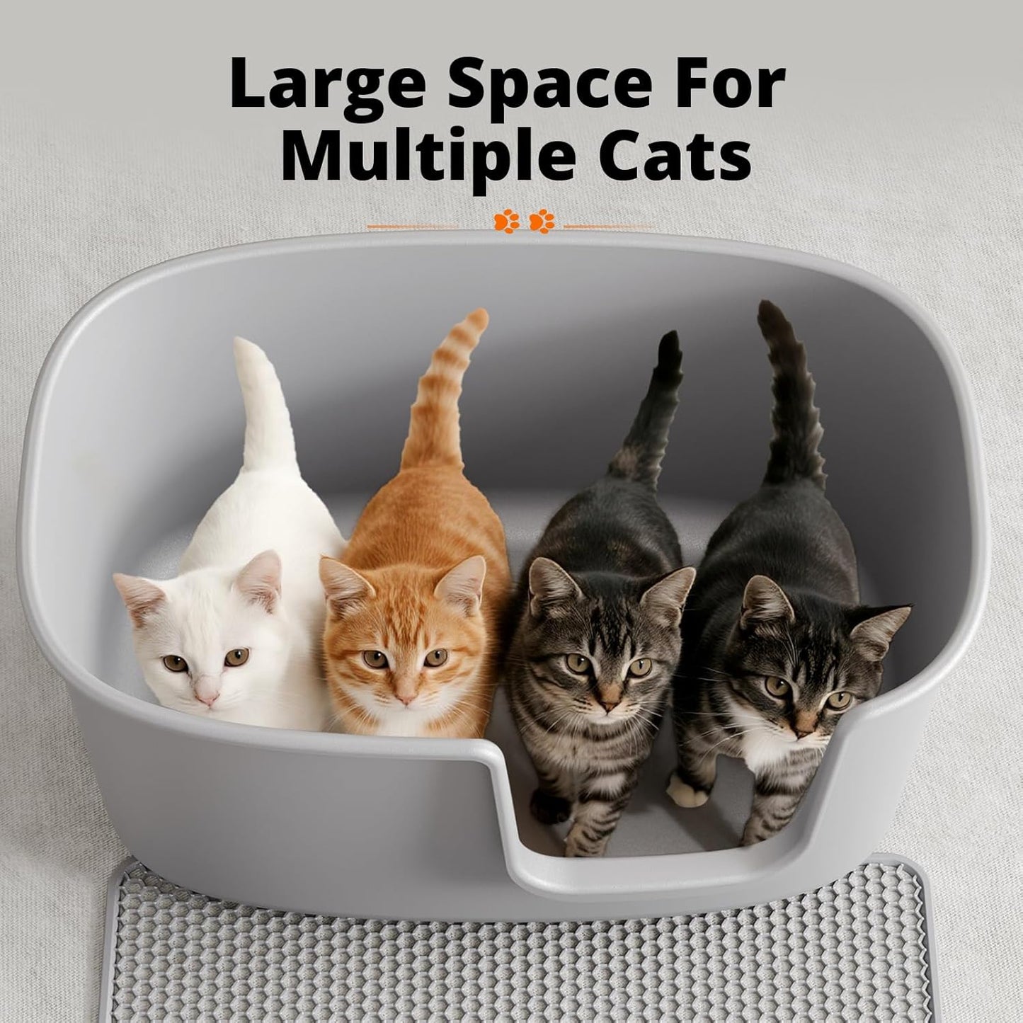 Extra Large Cat Litter Box, 27.5, Standard Litter Box with Scoop, Nonstick Litter Pan Durable, Easy to Clean