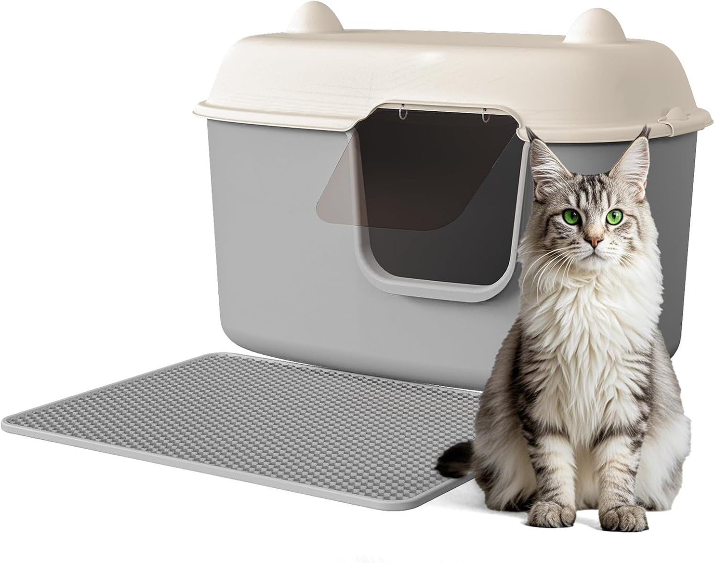 Extra Large Cat Litter Box, 27.5, Standard Litter Box with Scoop, Nonstick Litter Pan Durable, Easy to Clean