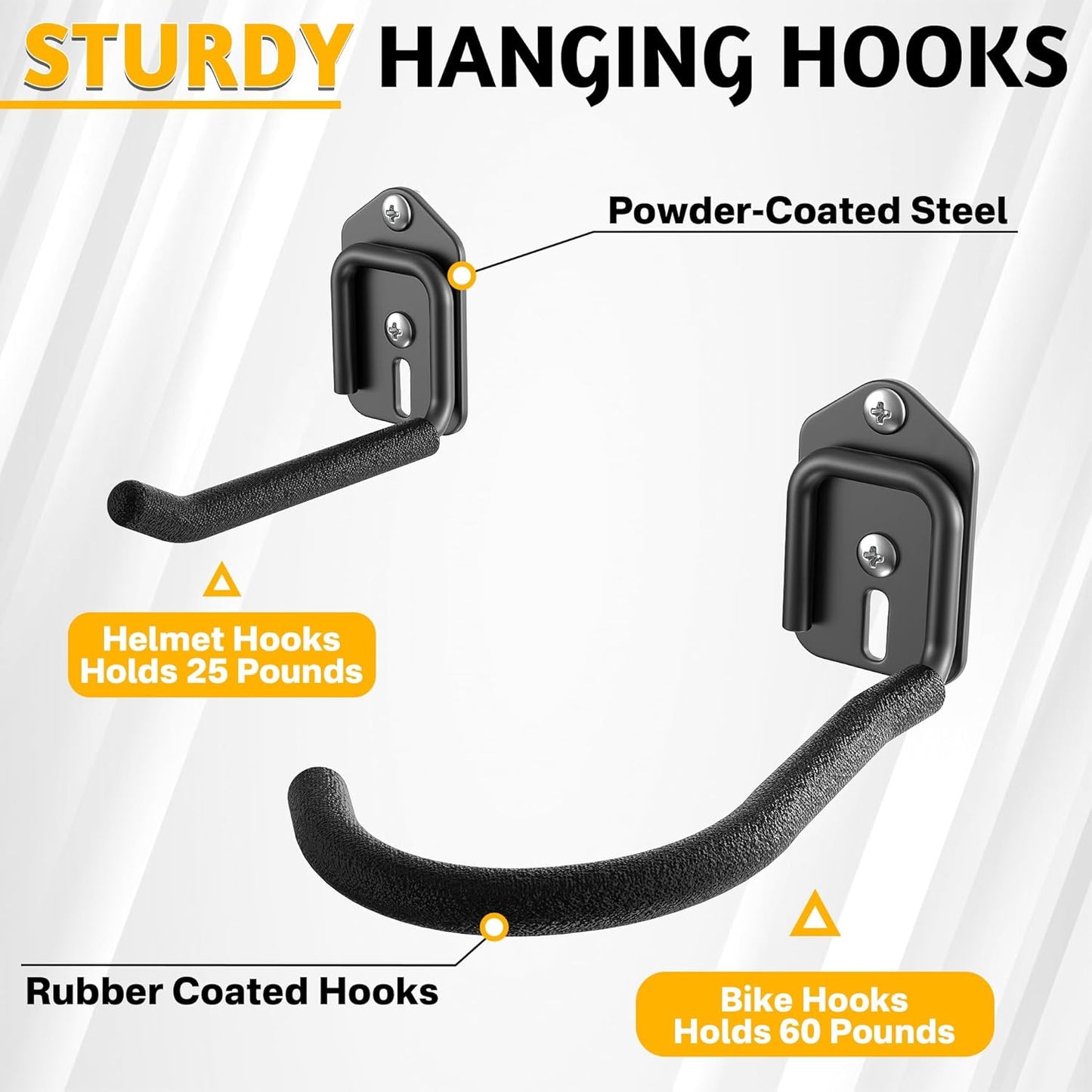 Freestanding Bike Stand, Vertical Bicycle Organizer with Adjustable Hooks, Holds Up to 6 Bikes & 6 Helmets