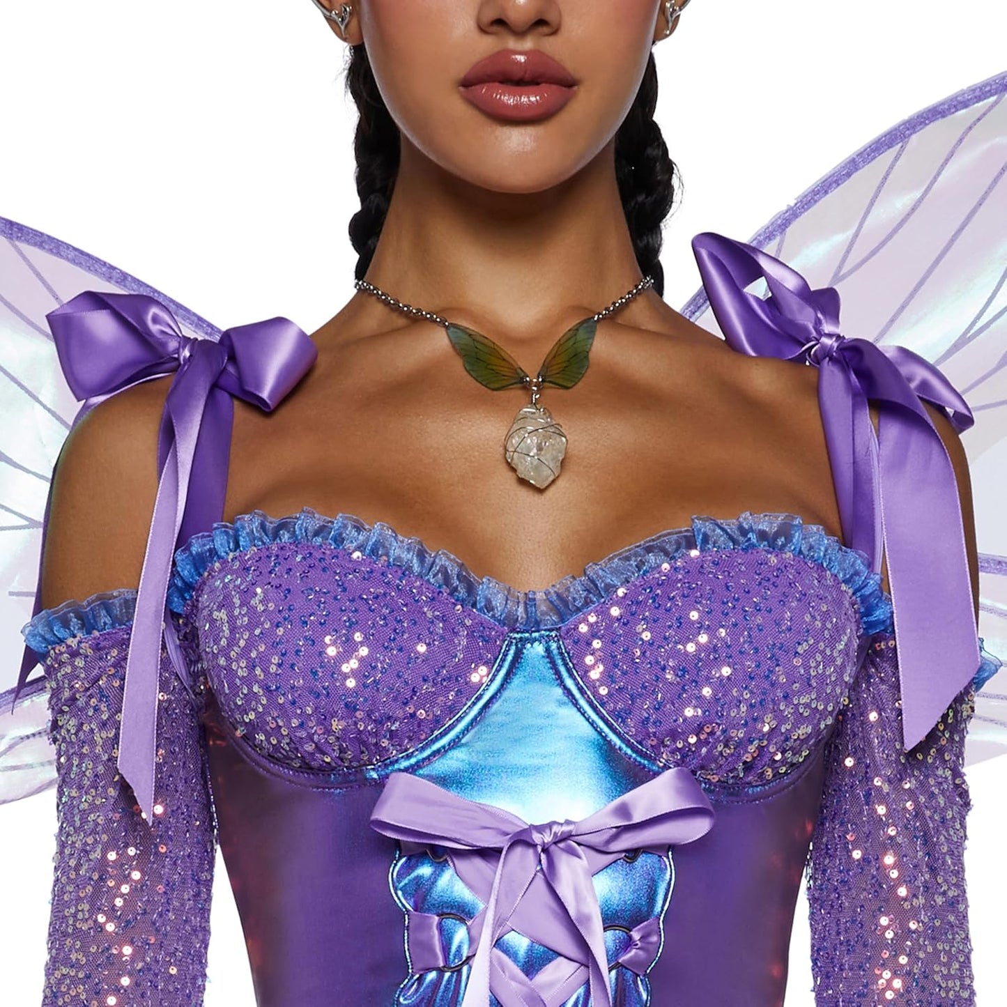 Cyber Fairy Costume, Sequin Fairycore Outfit, X-Small