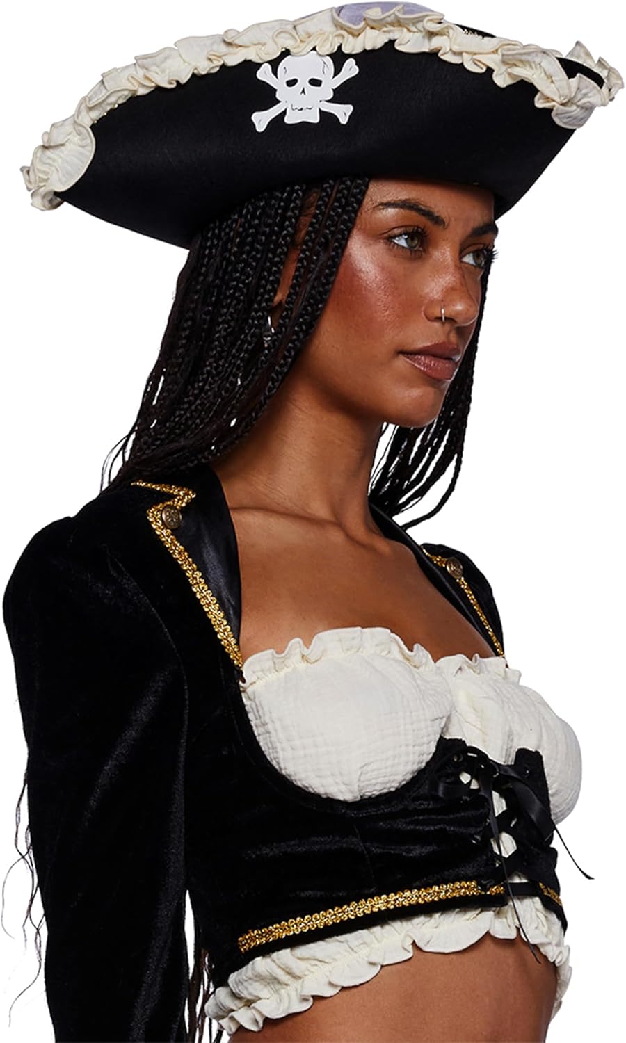 Dolls Kill Pirate Maiden Costume - Ren-Faire Crop Top Mini Skirt Outfit by Trickz 'n Treatz - X-Small
