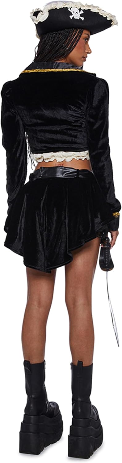 Dolls Kill Pirate Maiden Costume - Ren-Faire Crop Top Mini Skirt Outfit by Trickz 'n Treatz - X-Small