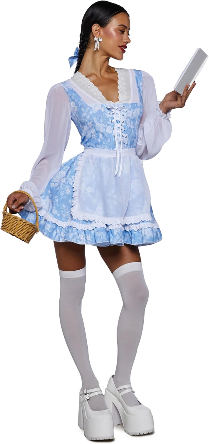 Dolls Kill Princess Peasant Beauty Costume, Belle Outfit by Trickz N' Treatz - Small