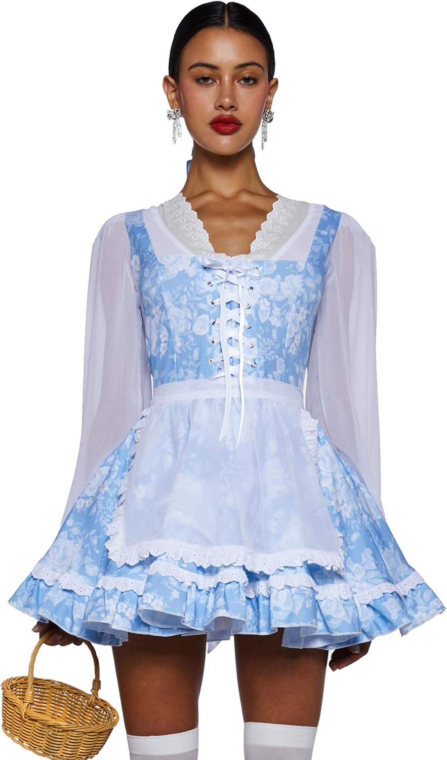 Dolls Kill Princess Peasant Beauty Costume, Belle Outfit by Trickz N' Treatz - Small