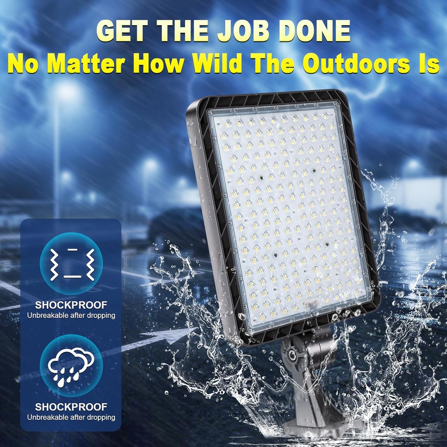 480W Led Parking Lot Light Outdoor, 72000LM Super Bright Flood Parking Lights-Dusk to Dawn 5000K Waterproof