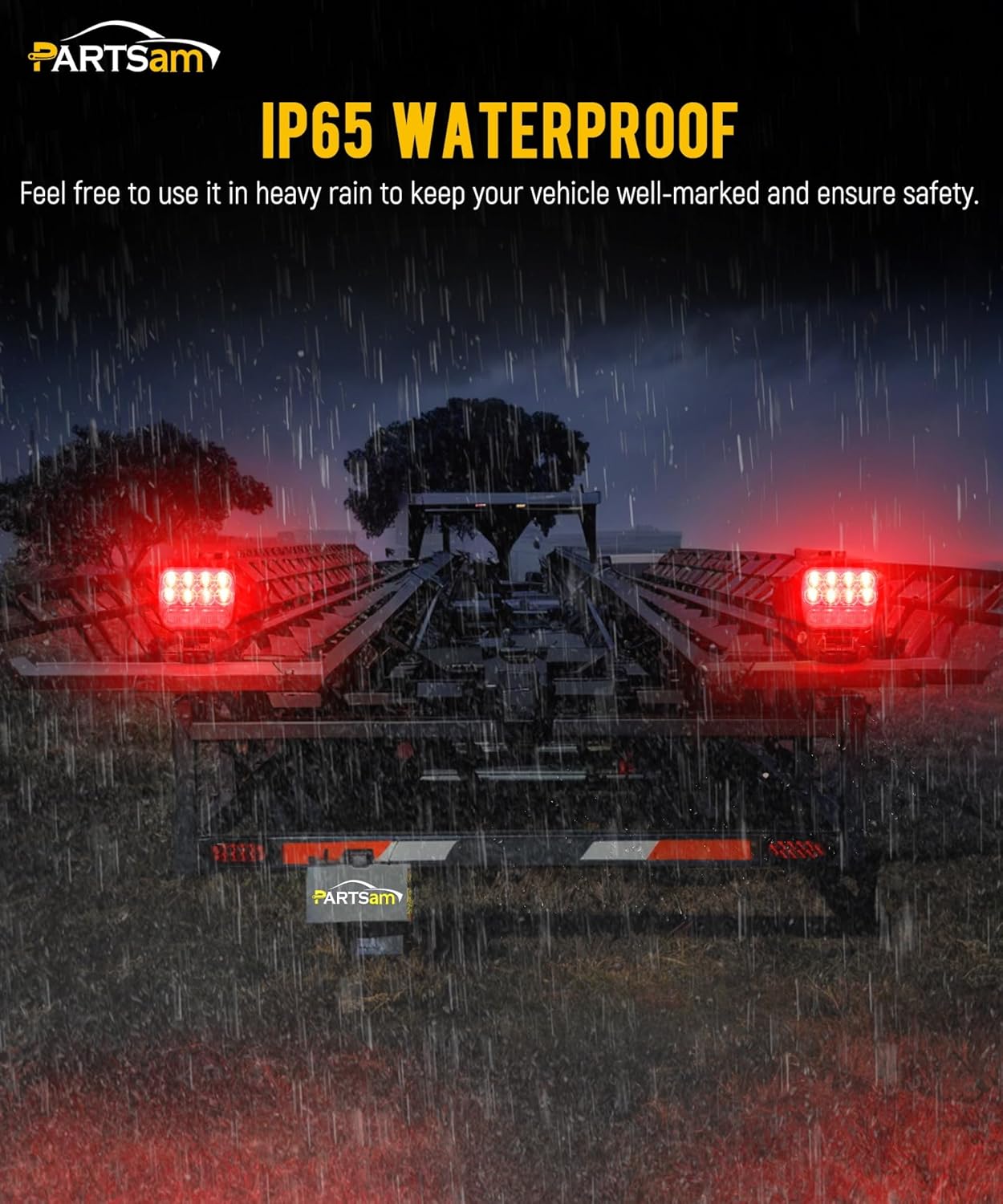 Wireless LED Trailer Light Kit, Magnetic Towing Tail Lights, w/ 7-Pin Plug, Dual USB Charger, 12-24V