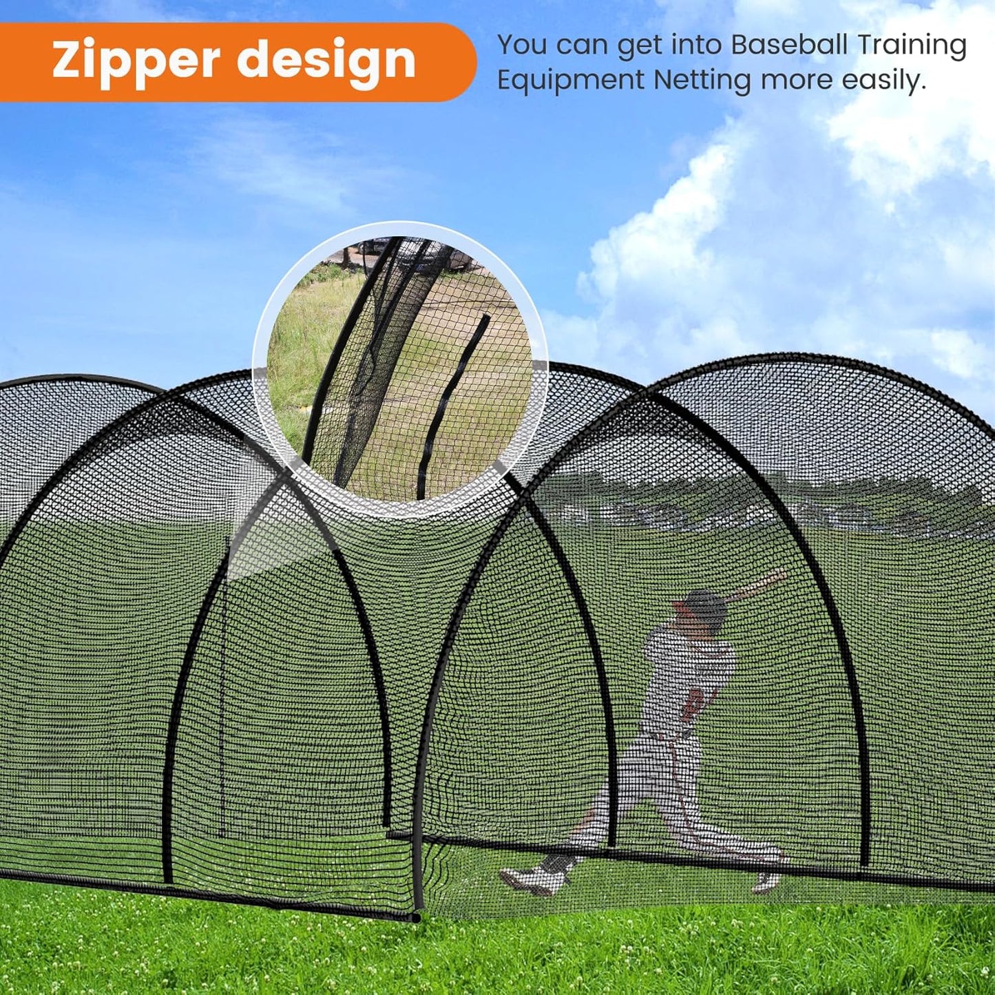30x13x9ft Portable Baseball Batting Cage Net for Backyard, for Baseball Practice, Softball Hitting Equipment, Collapsible