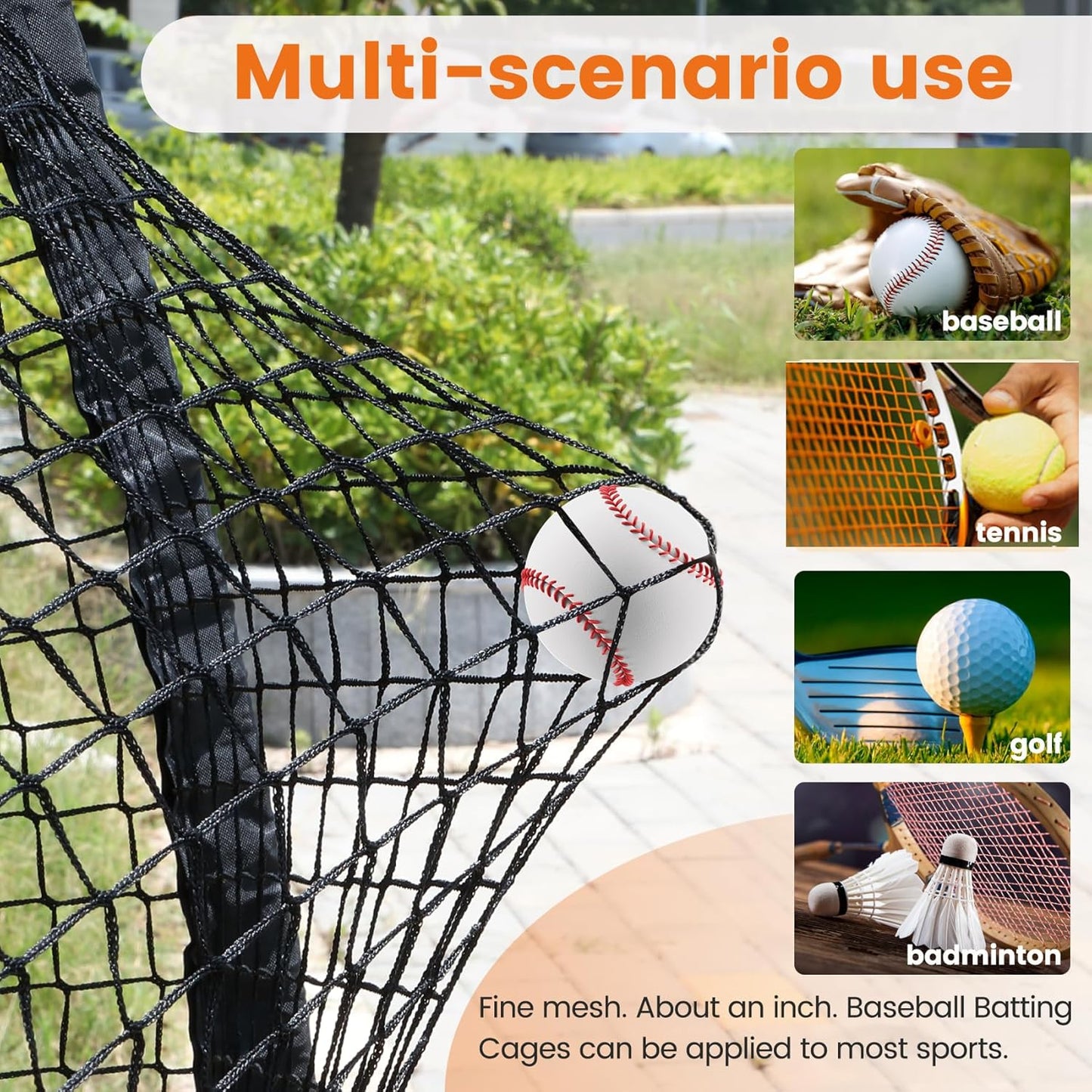 30x13x9ft Portable Baseball Batting Cage Net for Backyard, for Baseball Practice, Softball Hitting Equipment, Collapsible
