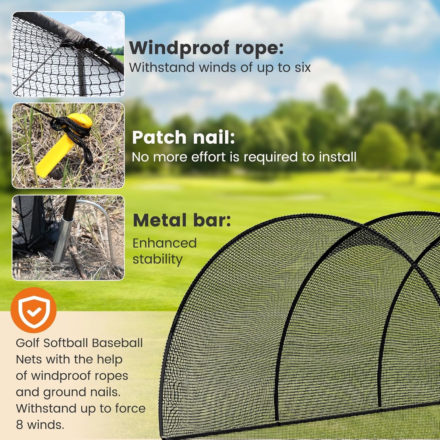 30x13x9ft Portable Baseball Batting Cage Net for Backyard, for Baseball Practice, Softball Hitting Equipment, Collapsible