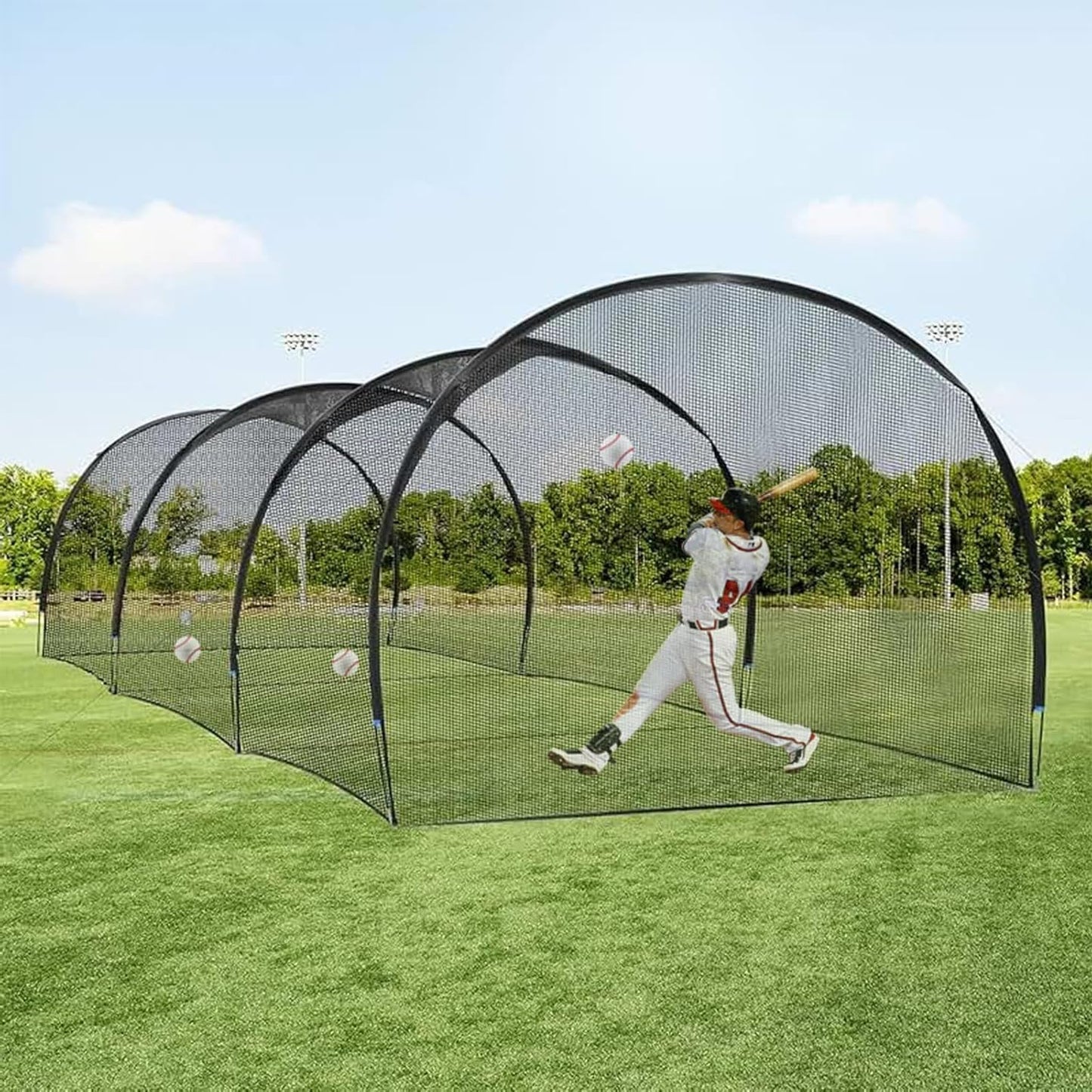 30x13x9ft Portable Baseball Batting Cage Net for Backyard, for Baseball Practice, Softball Hitting Equipment, Collapsible