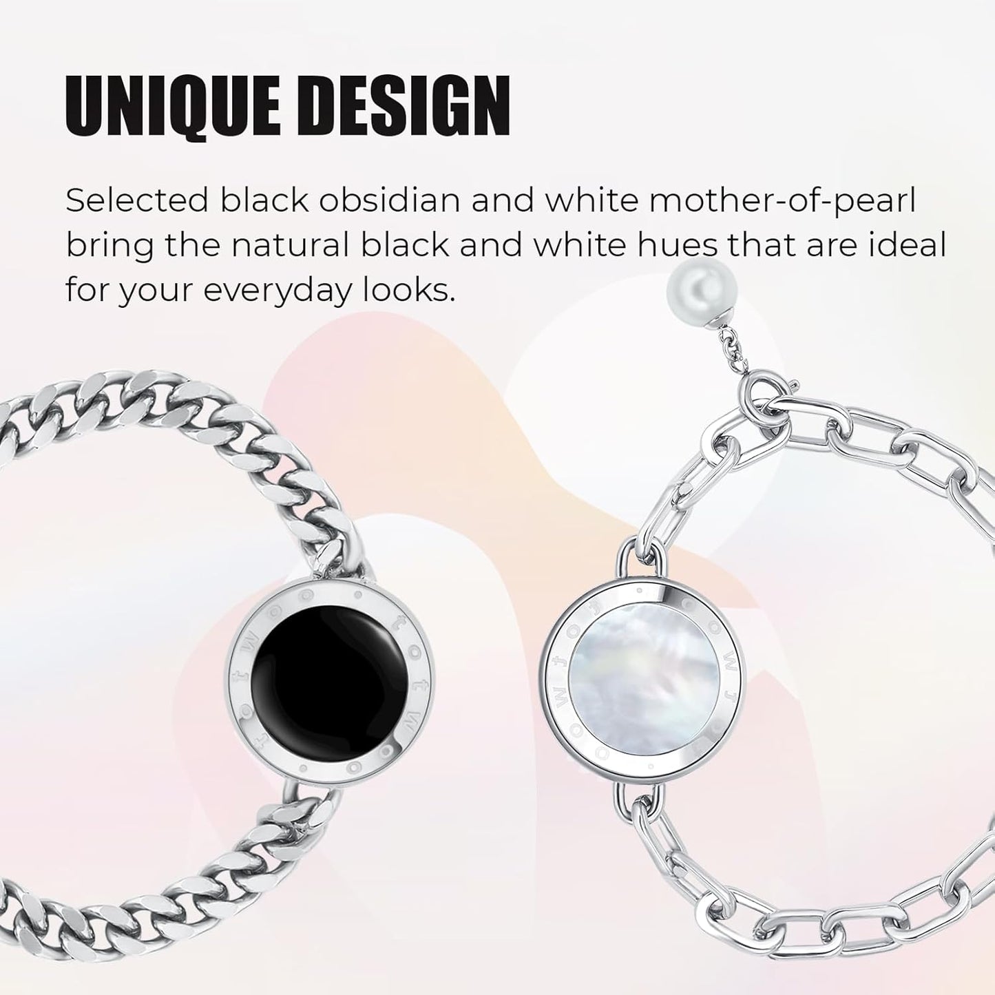 Soulmate Long Distance Touch Bracelet for Couples, Vibration & Light up for Love Couples Bracelets, BT