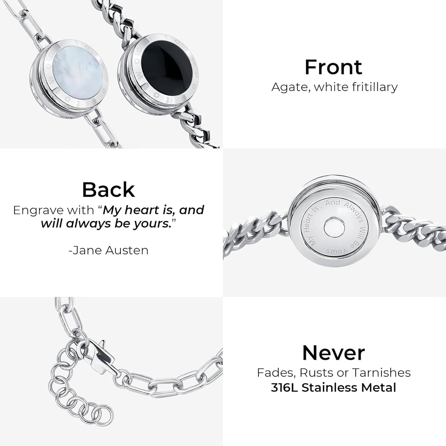 Soulmate Long Distance Touch Bracelet for Couples, Vibration & Light up for Love Couples Bracelets, BT