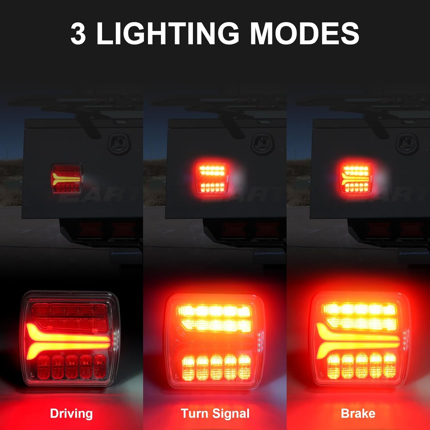 Wireless Trailer Lights Kit, Magnetic LED Tail Light for Trailer, IP67 Waterproof, Rechargeable