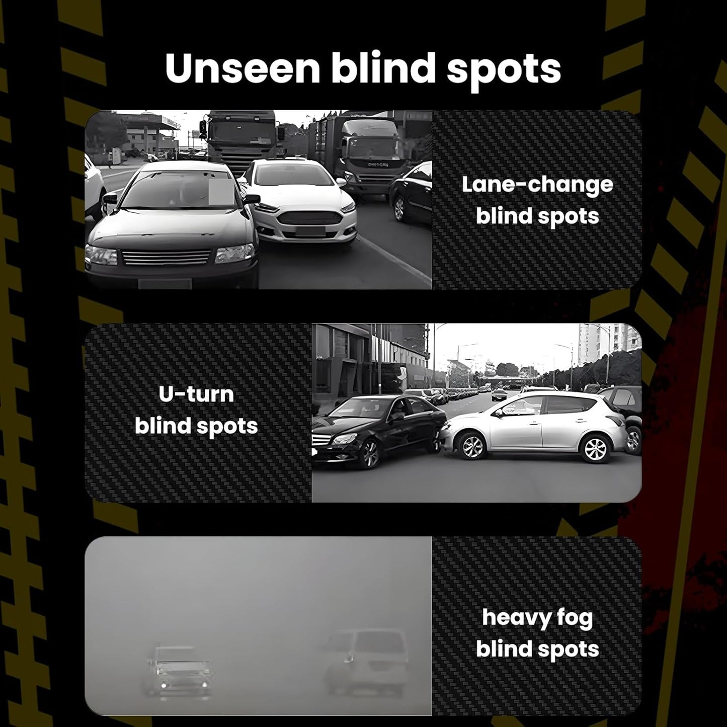 Ambient Light with Blind Spot Warning for Tesla Model Y (2020-2024) & 3 (2021-2023) Multi-Function Light Strip LED Safety Indication Monitor Center Console Accessories