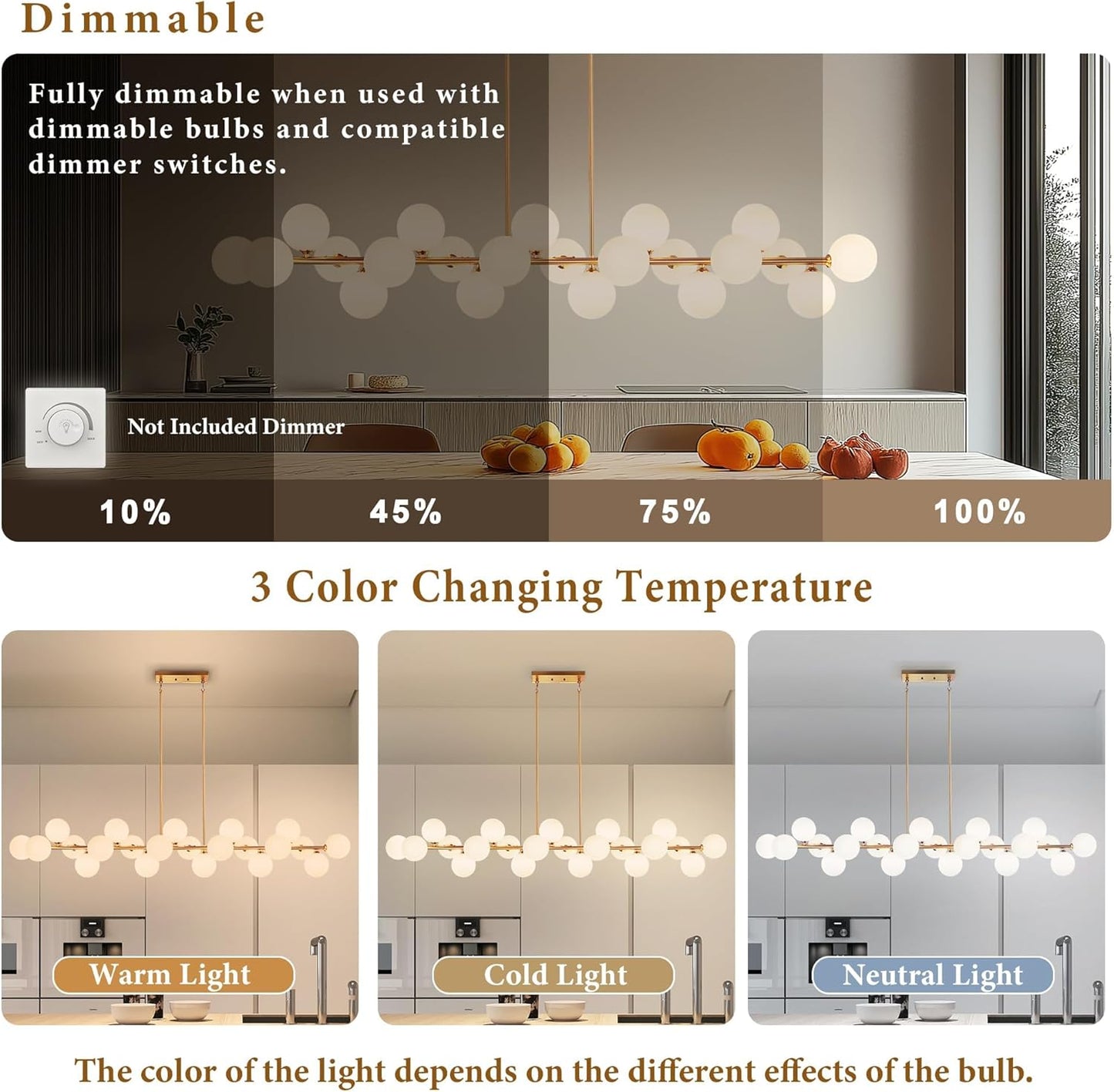 Linear Chandelier, Gold Mid Century Modern Globe, Linear with White Glass Lampshade, 70' Diamter, 22 Lights