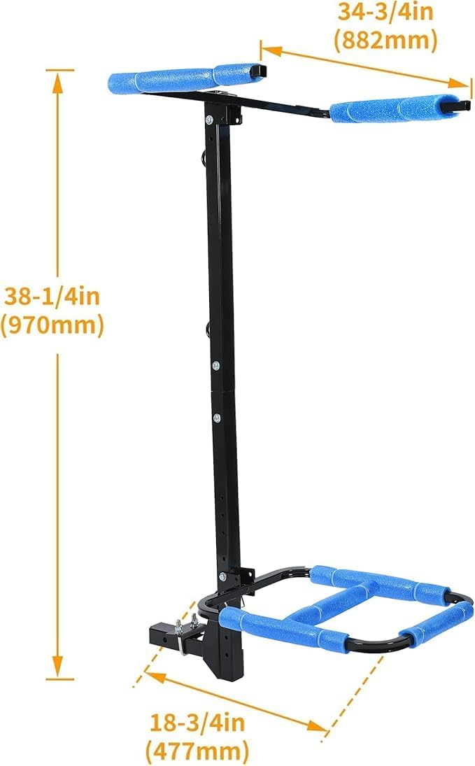 Heavy-Duty Vertical Hitch Mount Kayak Rack, Fits Kayaks Up to 12 Ft, 150 lbs Cap., Compatible with 2' Hitch Receiver