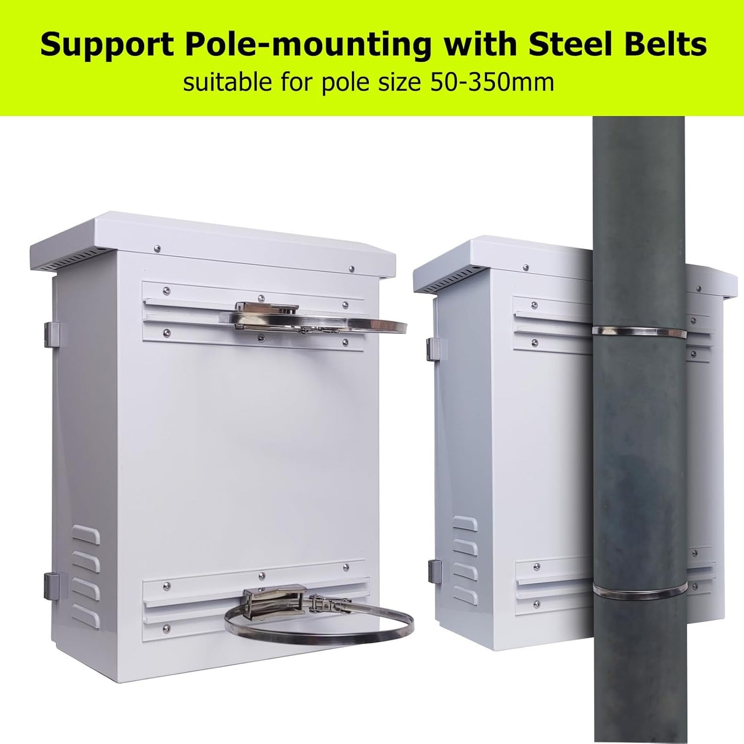 Waterproof Outdoor Electrical Junction Enclosure Nema Box with Fan-Vent, Wall/Pole Mounting Hardware 9.1x11.4x5.7'