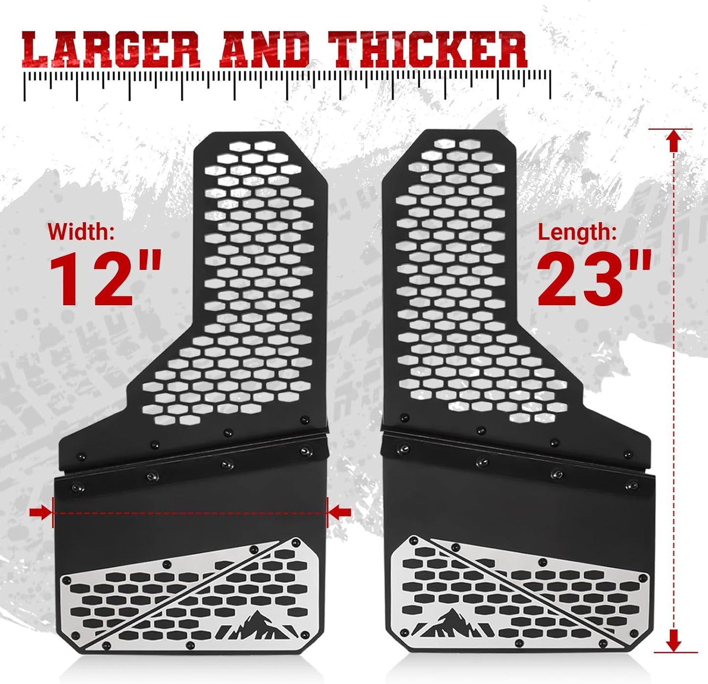 Universal Truck Mud Flaps Splash Guards for Pickup 4-Piece Set