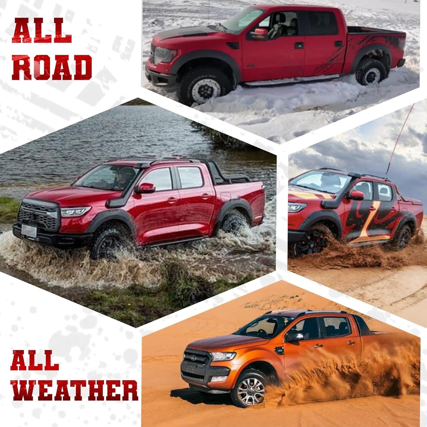 Universal Truck Mud Flaps Splash Guards for Pickup 4-Piece Set