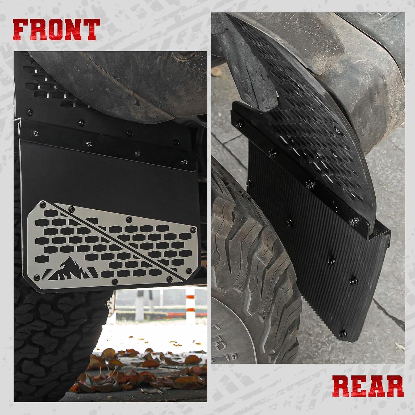 Universal Truck Mud Flaps Splash Guards for Pickup 4-Piece Set