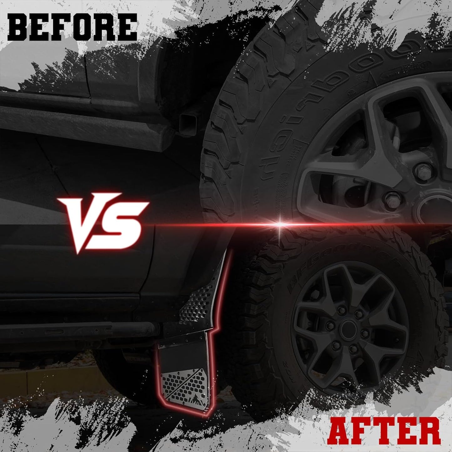 Universal Truck Mud Flaps Splash Guards for Pickup 4-Piece Set