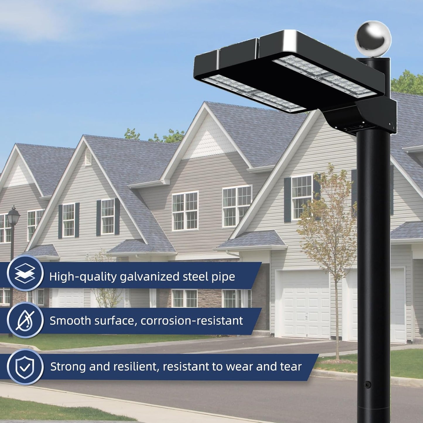 Street Light Pole 20Ft, for Outdoor Lighting, Solar Pole Accessory for Street (20FT)