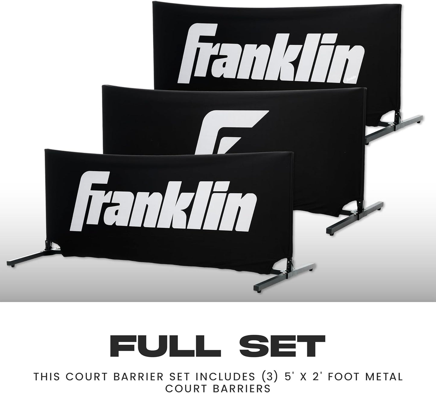 Franklin Sports Portable Pickleball Court Barriers - (3) Court Dividers for Outdoor Pickleball Courts - 5'x 2' Easy Assemble Metal Barriers