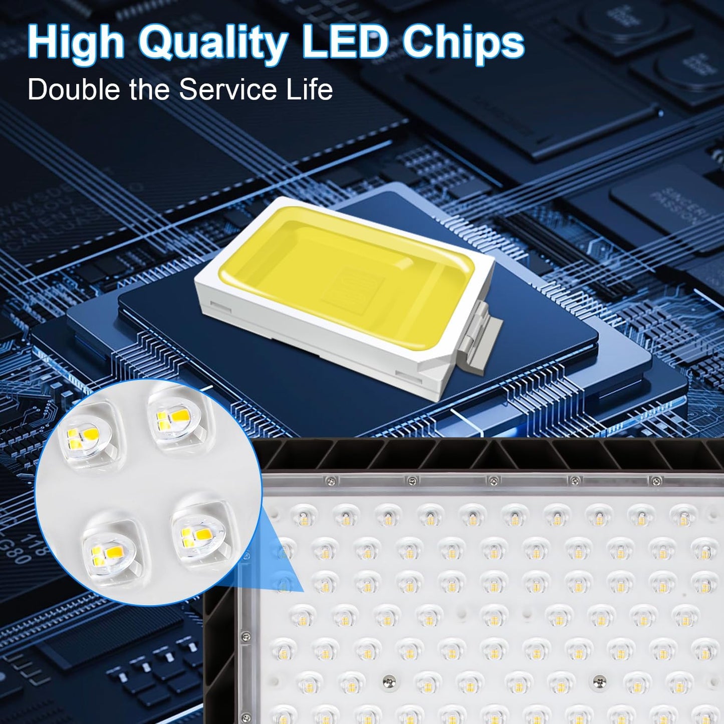 480W LED Parking Lot Light, Dusk to Dawn, Outdoor Commercial Lighting, IP65, 5000K, Heavy Duty, 2 Pack