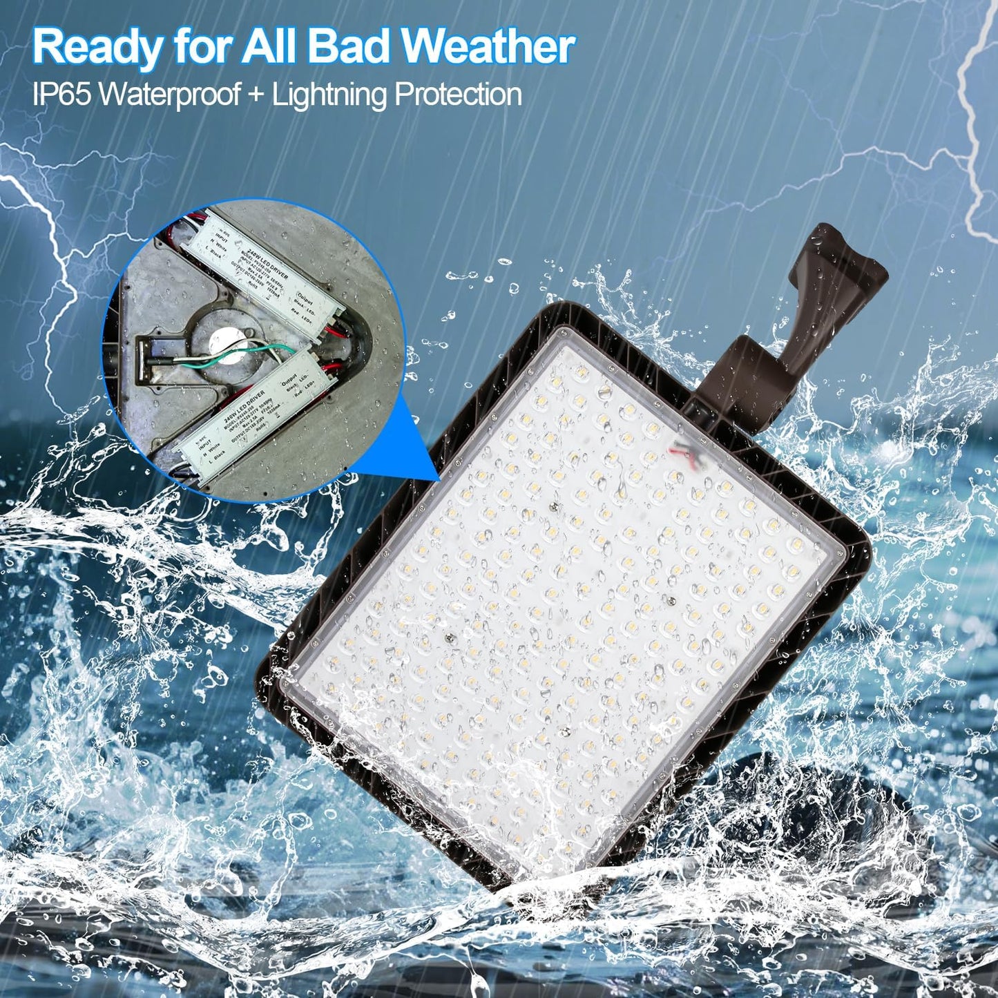 480W LED Parking Lot Light, Dusk to Dawn, Outdoor Commercial Lighting, IP65, 5000K, Heavy Duty, 2 Pack