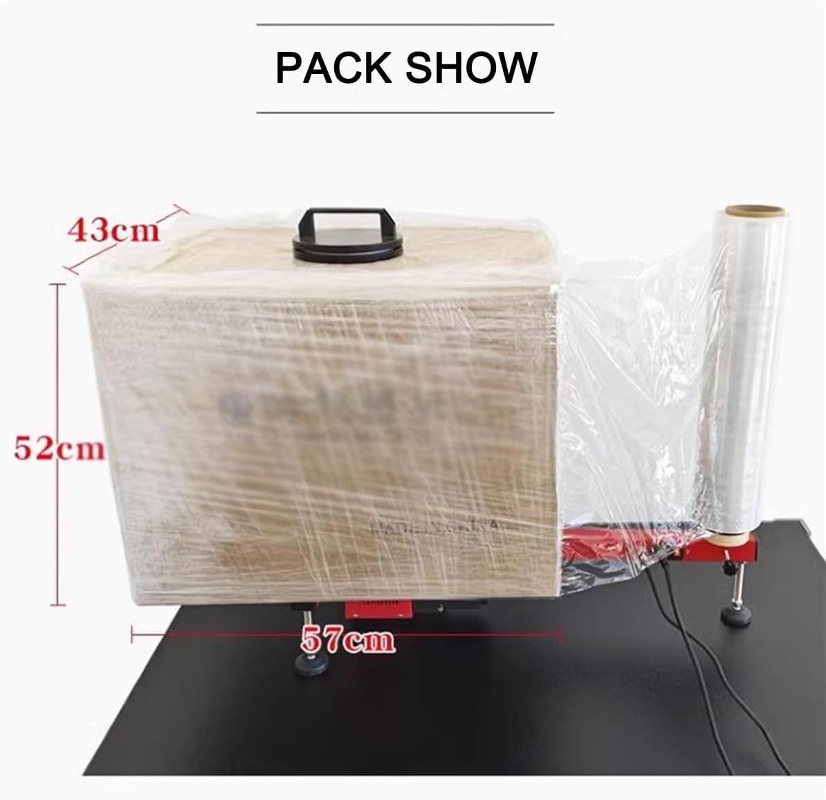 220V Electric Stretch Film Wrapping Machine Wrap-Around Film Baler Turntable Diameter 15.7'