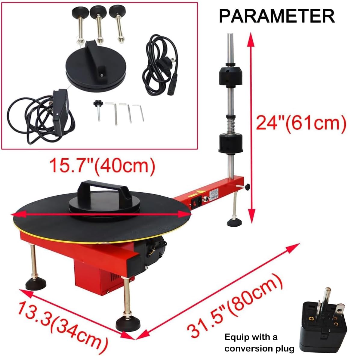 220V Electric Stretch Film Wrapping Machine Wrap-Around Film Baler Turntable Diameter 15.7'