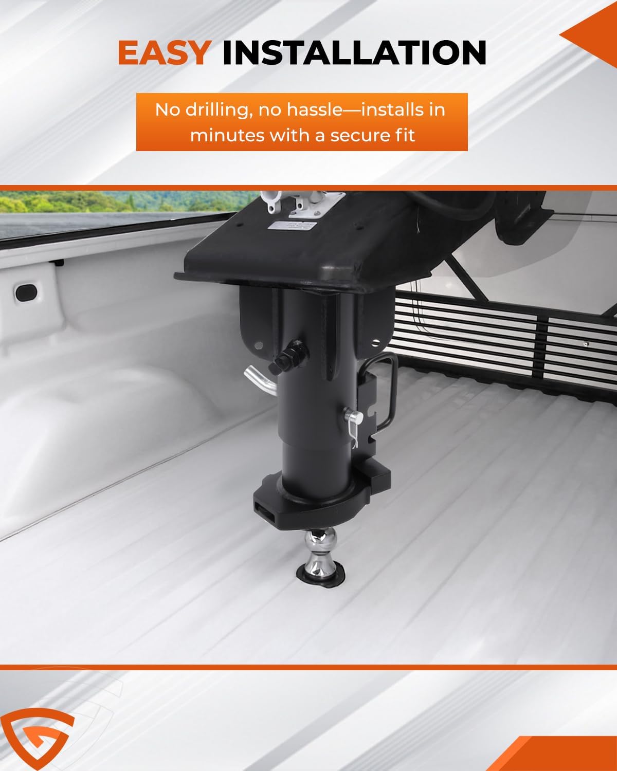 5th Wheel to Gooseneck Adapter, Adjustable 17' Hitch Converter with 2-5/16' Ball, Heavy-Duty Steel