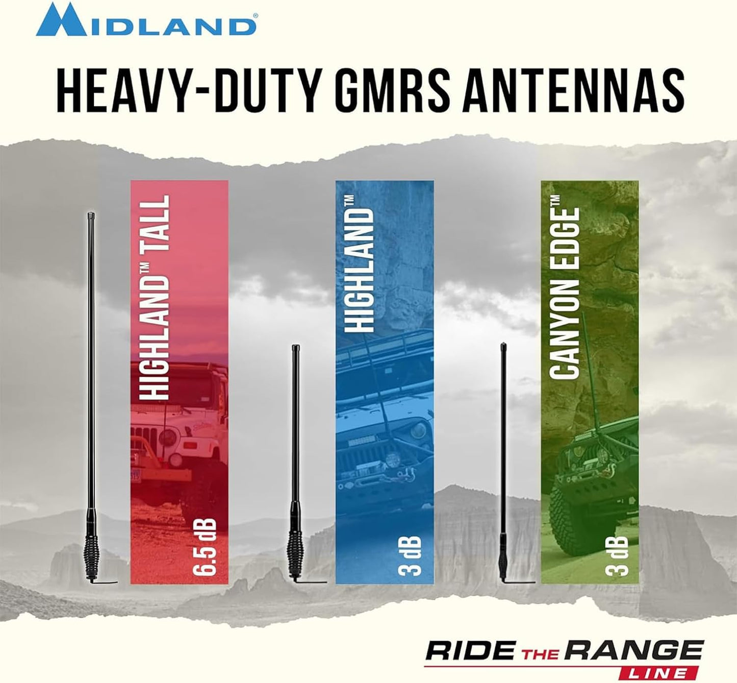 MXAT04VP 6.6dB Heavy Duty Bull Bar Antenna with Spring Base 462-468 Frequency Long Range GMRS Communication
