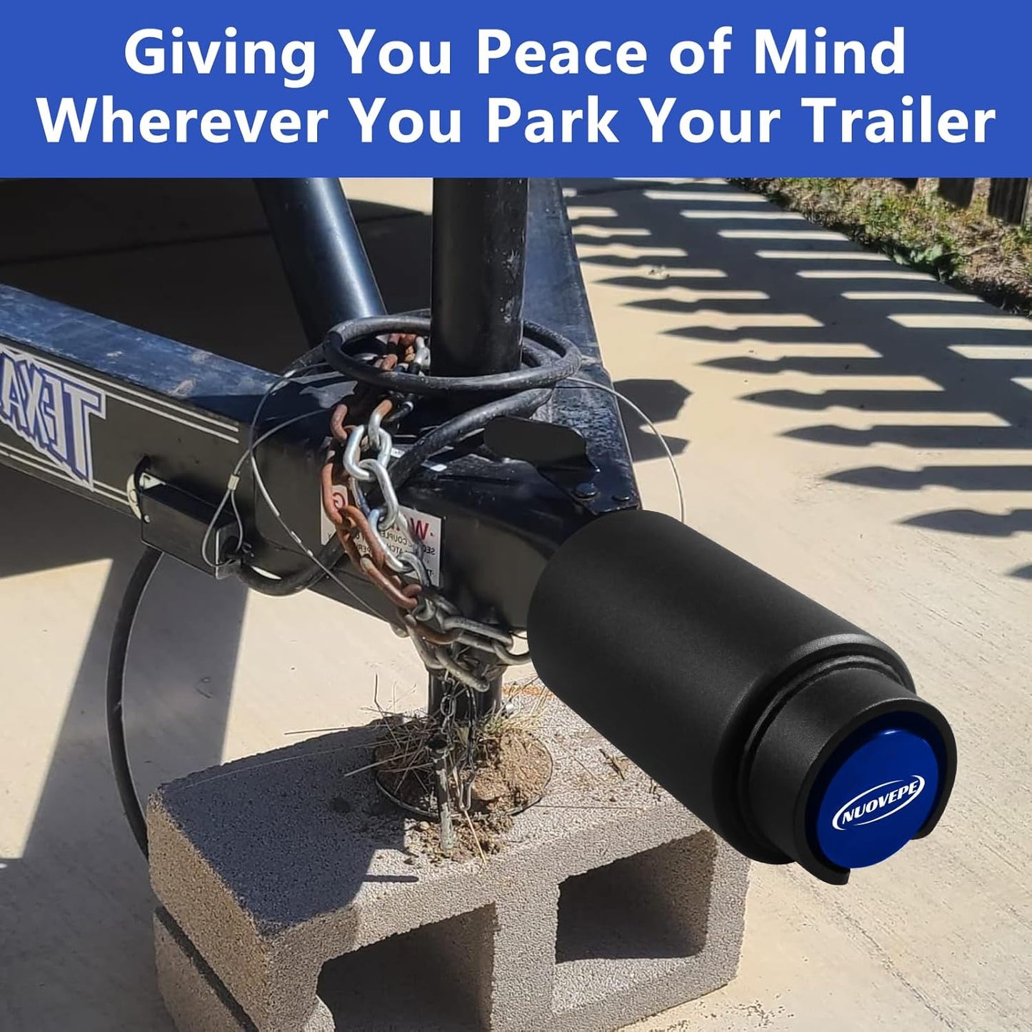 Heavy Duty Trailer Hitch Lock, Compatible with 2-5/16' Bulldog or Ram Couplers, Anti-Theft Tongue Lock