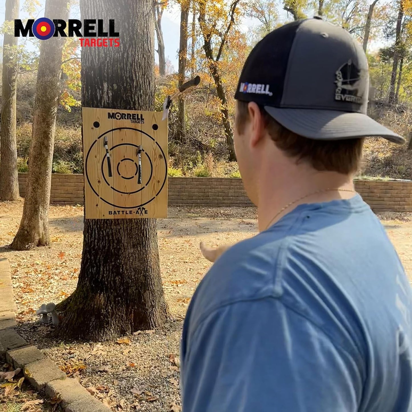 Battle Axe Single Wood Throwing Target Board with Metal Chain for Outdoor, 28 x 2.5 x 36.25 Inches, Black