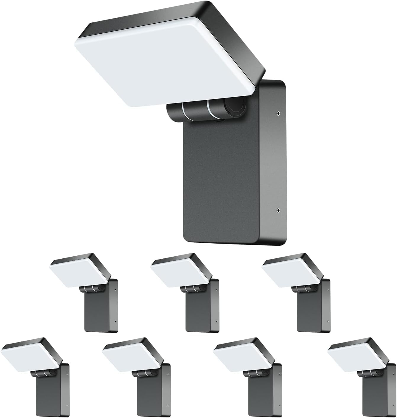 Black Aluminum 40W LED Outdoor Wall Light, 3000LM 5000K, Waterproof w/ 360 Rotate and Adjustable Head