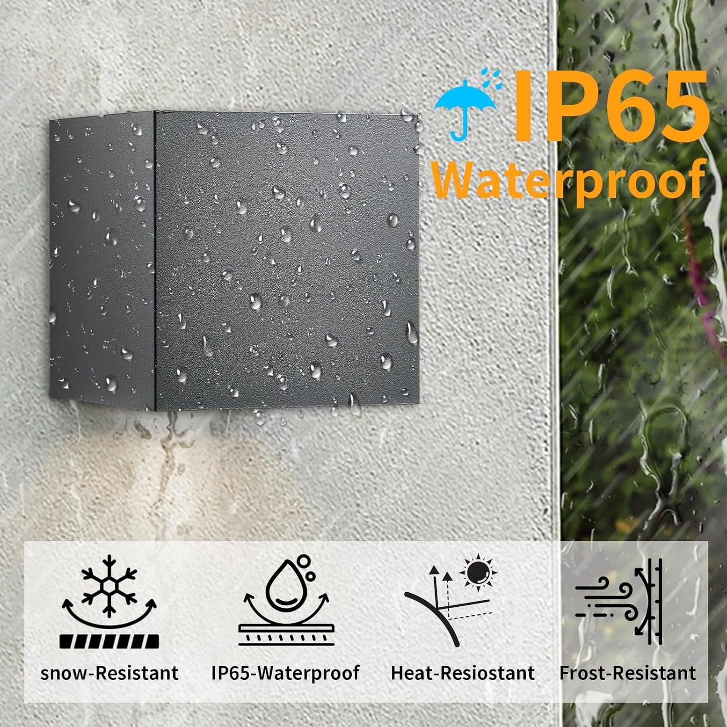 4 Pack Outdoor Wall Lights,12W Warm Light 3000K LED Modern Square Sconce Fixture Set, Waterproof